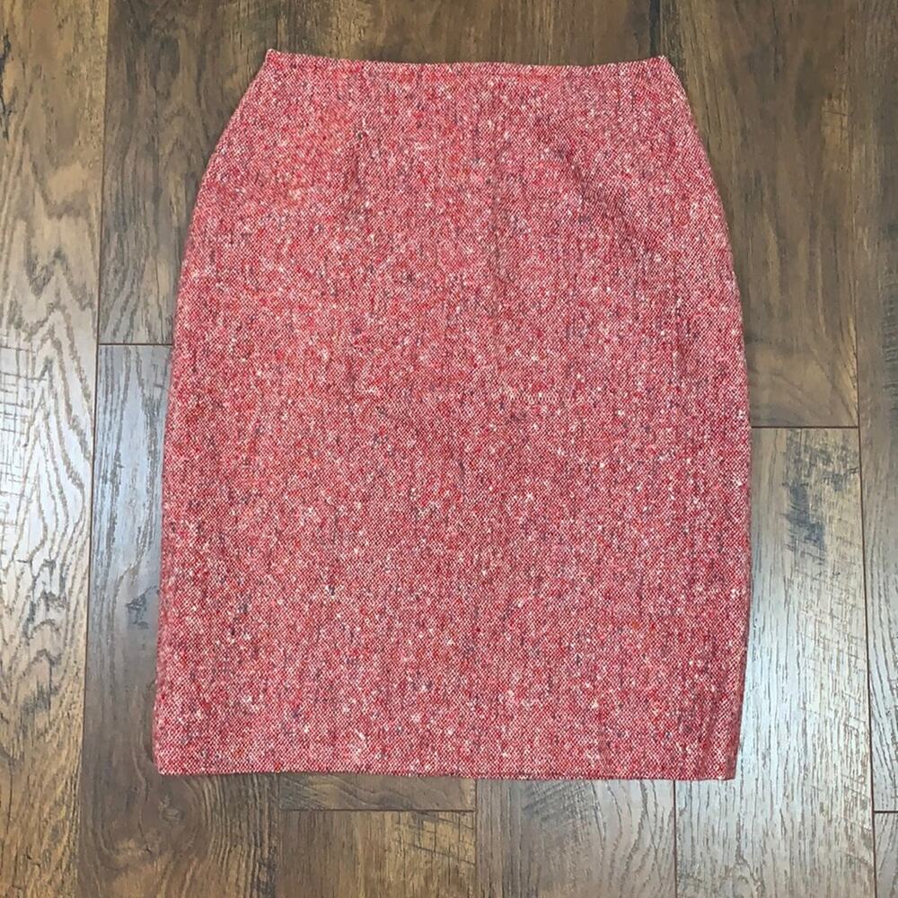 Pendleton Virgin Wool Red Tweed Pencil Skirt